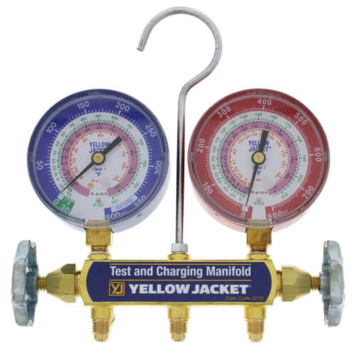 Yellow Jacket Series 41 Manifold w/ 3-1/8" Gauges (R22/R404A/R410A)