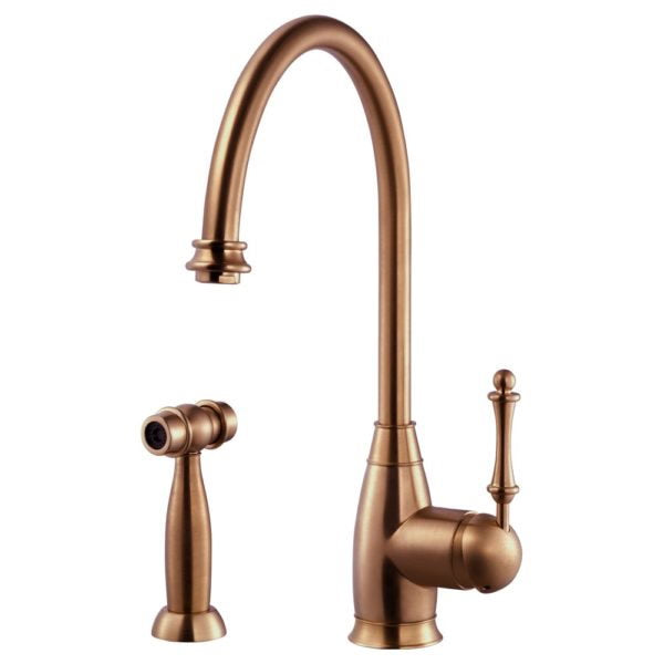 Hamat EXSH-4000 Traditional Single-Lever Faucet with Side Spray (Antique Copper)