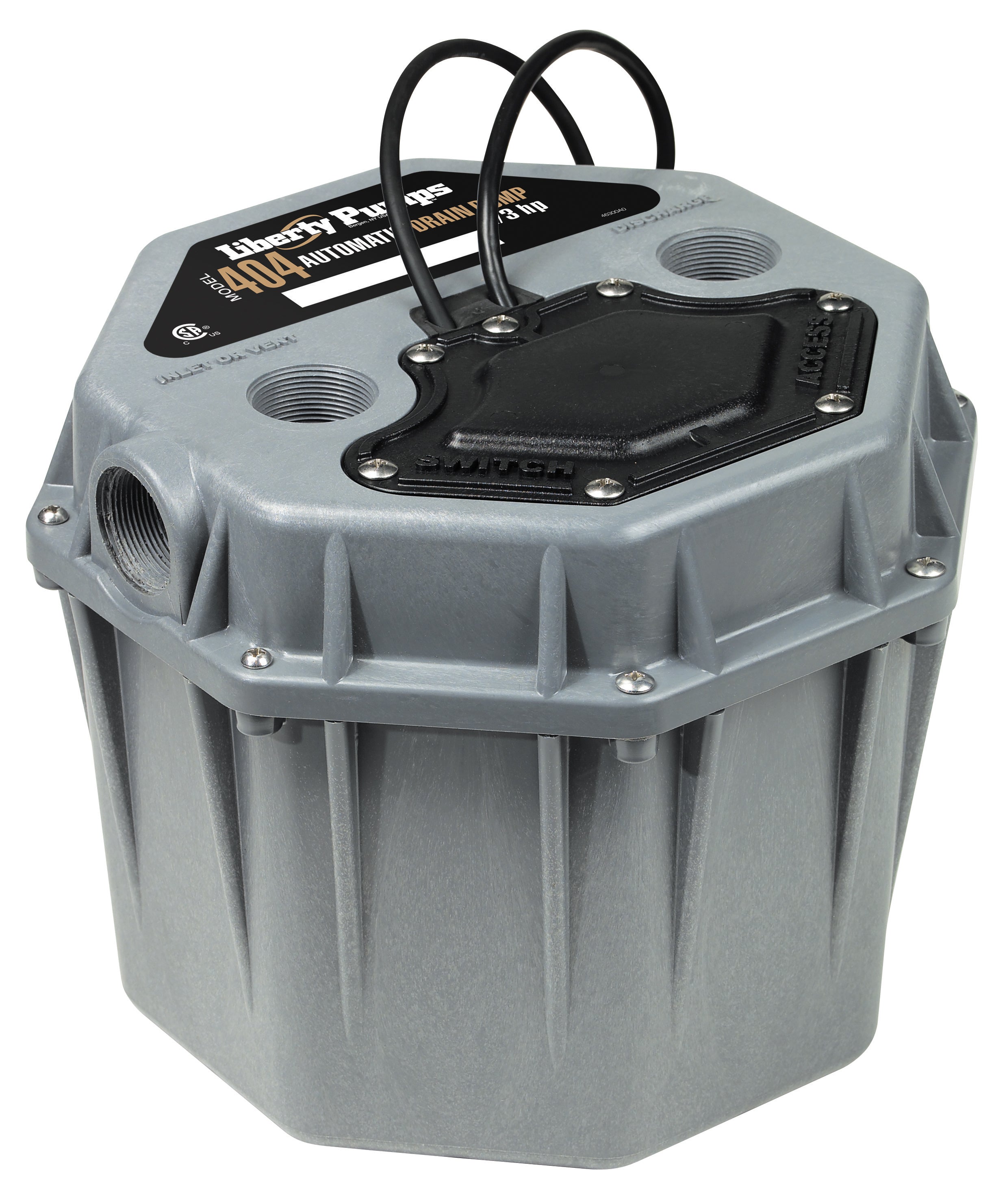 Liberty Pumps 404 – 1/3 HP Compact / Low Profile Drain Pump System