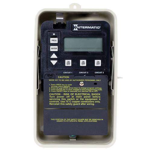 Intermatic PE153 Digital Pool/Spa Timer (3‑Circuit, Metal Enclosure)