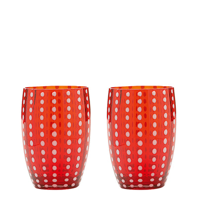 Zafferano Perle Tumbler (Set of 2) – Red