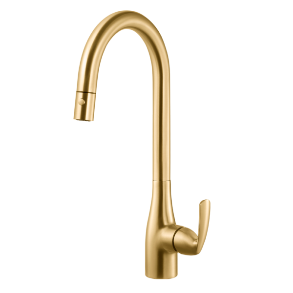 Hamat QUPD-1000 Quantum Pull-Down Kitchen Faucet (Brushed Brass)