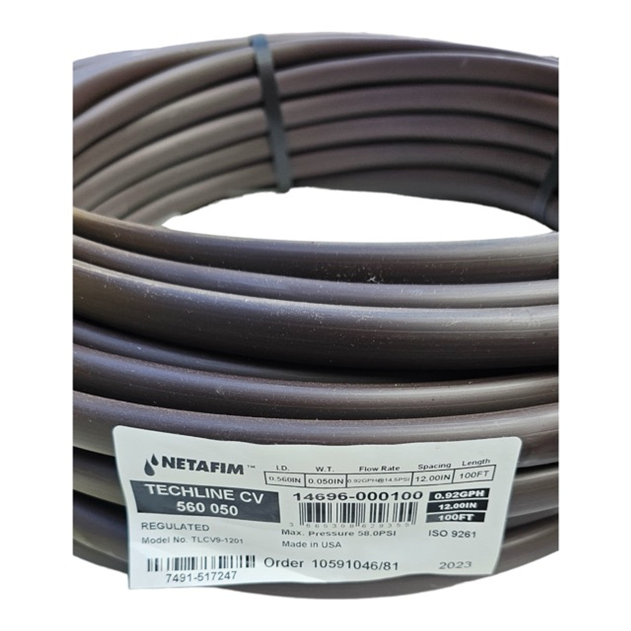 Netafim Techline CV — 17mm Dripline, 18" Spacing, 0.9 GPH (per foot price)