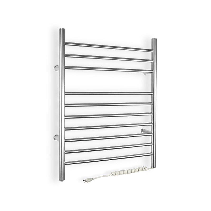 WarmlyYours Infinity Plug‑In Towel Warmer (Brushed Stainless, 10‑Bar)