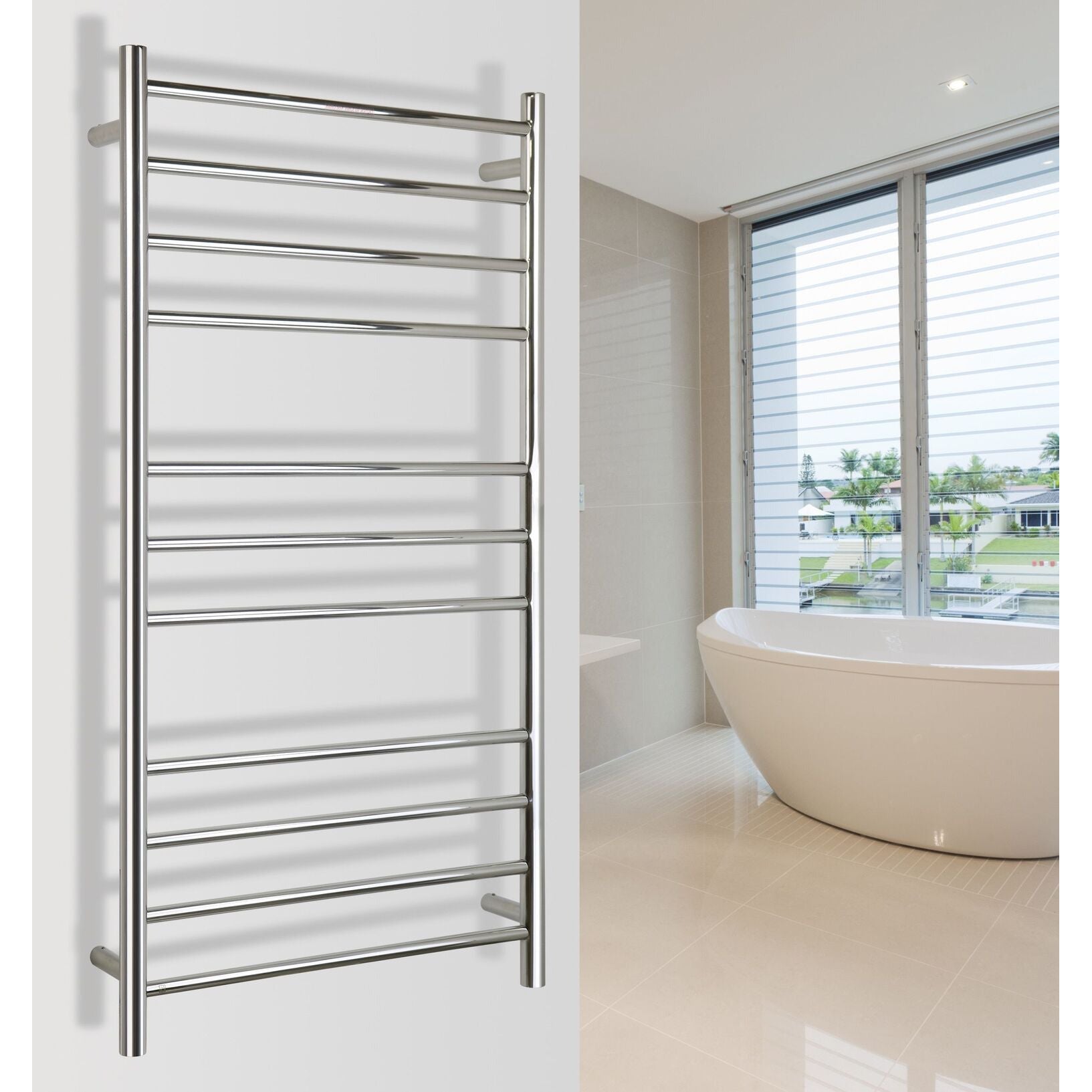 WarmlyYours Ontario XL Plug-In Towel Warmer — Polished