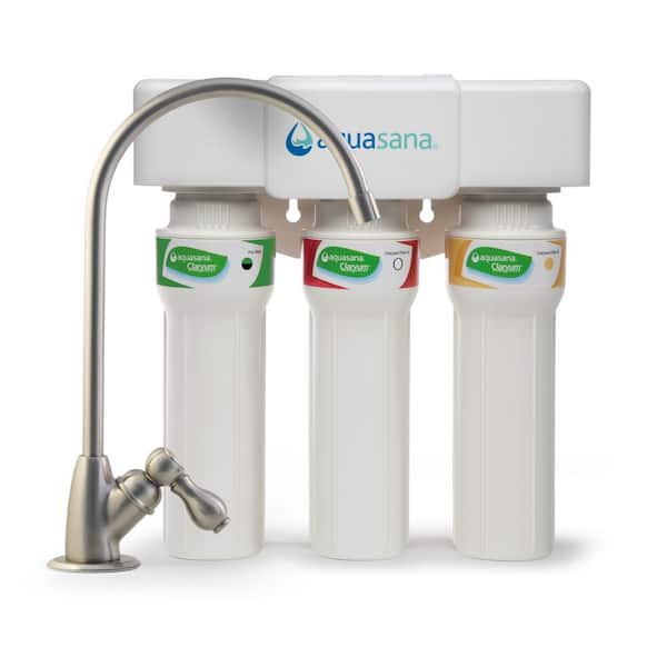 Aquasana 3-Stage Max Flow Under Counter Filtration System with Faucet (Brushed Nickel) THD-5300+.55