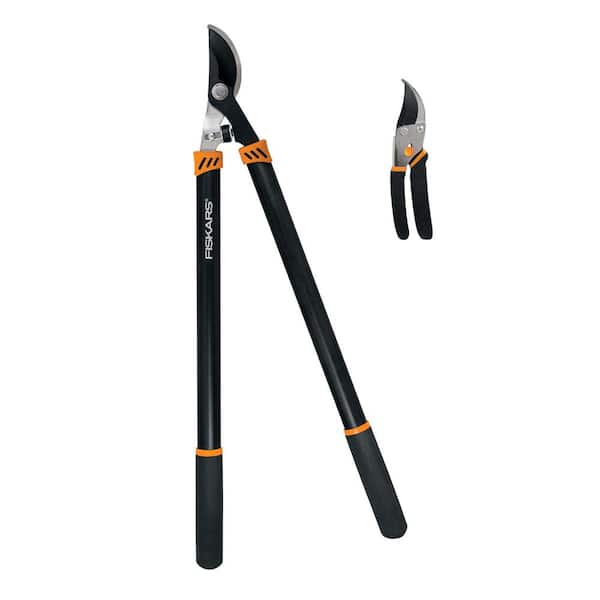 Fiskars 2-Piece Pruner Set with 28 in Bypass Lopper and 9 in Bypass Shears 2009105