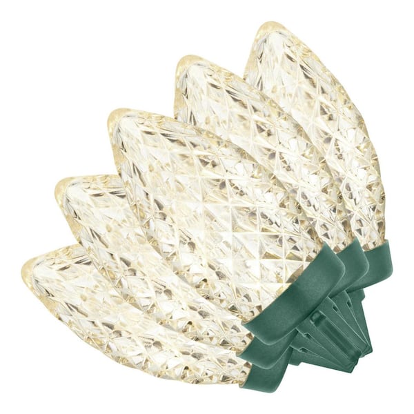 Home Accents Holiday 100 Count Warm White Faceted C9 LED Lights