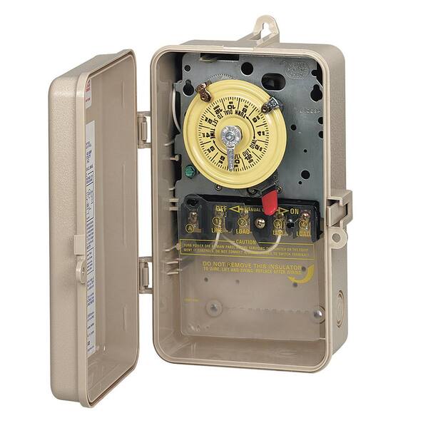 Intermatic T104R3 Outdoor Mechanical Time Switch (208–277V, DPST, Steel)