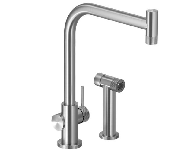 Hamat Knob Single Handle Kitchen Faucet w/ Side Spray