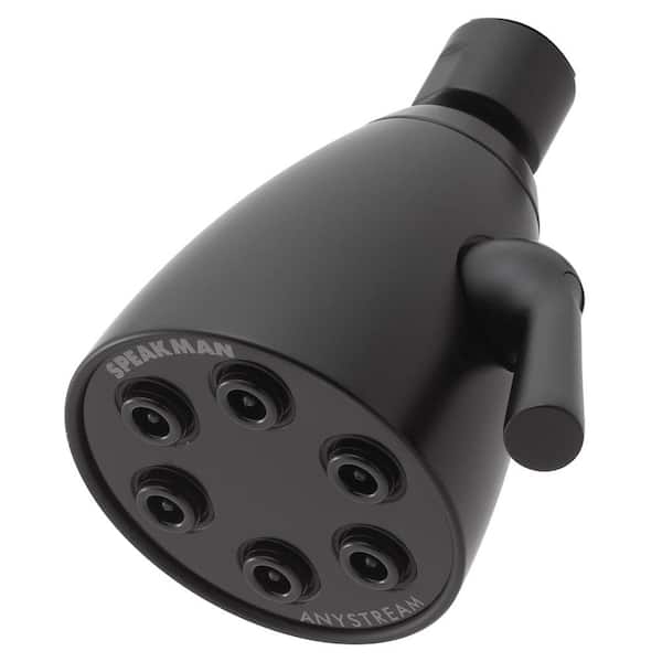 Speakman Icon S-2252-MB 3‑Spray High‑Pressure Fixed Shower Head – Matte Black