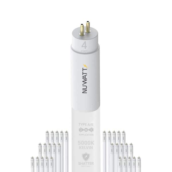 NuWatt | T5 LED 4 ft | 24W | 4000K | Type A+B | 30-Pack (NW-T5F-4-24W-40K-30P)