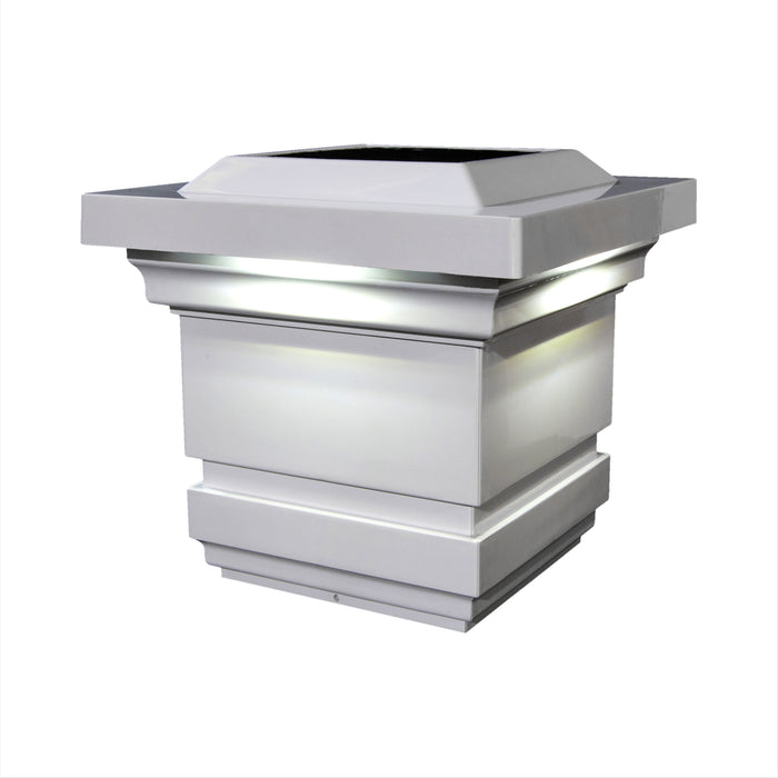 Classy Caps | 4x4 White PVC Solar Post Cap SLO74W