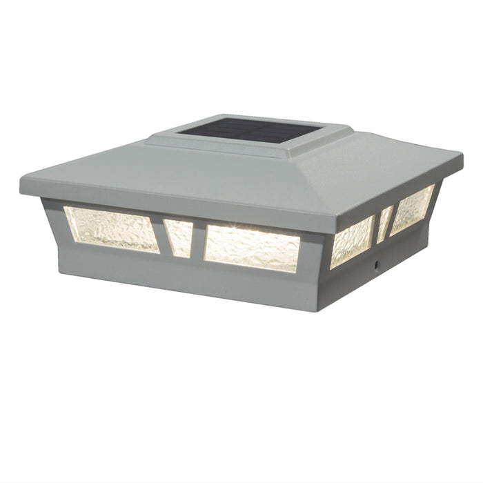 Classy Caps | 6x6 Oxford Solar Post Cap (White Aluminum) SLX772W