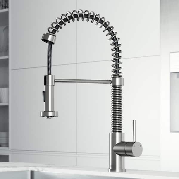 VIGO Edison Pull-Down Kitchen Faucet (Stainless Steel)