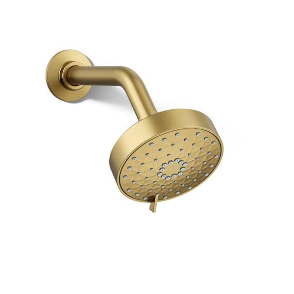 KOHLER Awaken G110 3‑Spray Fixed Shower Head (Vibrant Brushed Moderne Brass, 72419‑Y‑2MB)
