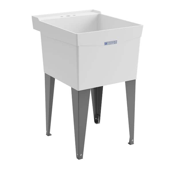 MUSTEE Utilatub 24 in. x 20 in. Structural Thermoplastic Floor-Mount Utility Tub (19F)