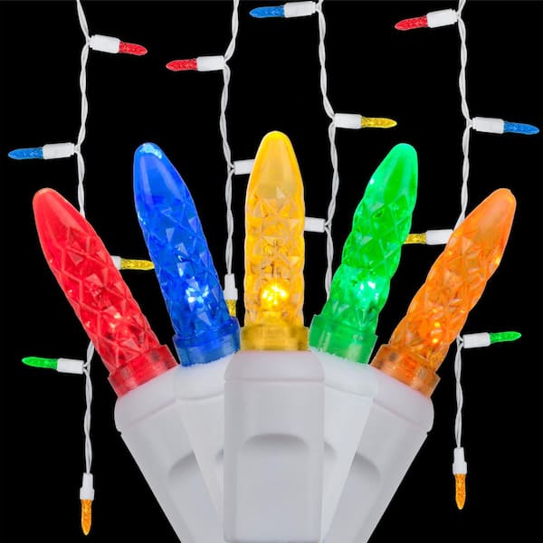 Wintergreen Lighting M5 LED Icicle Lights Multi-Color 70ct